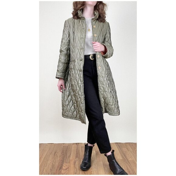 Vintage Quilted Chore Barn Coat Fall Winter Pea Coat Jacket Field Lightweight - Picture 5 of 8